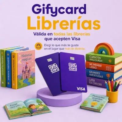 Gifycard Librerías: gift card VISA válida en comercios del rubro